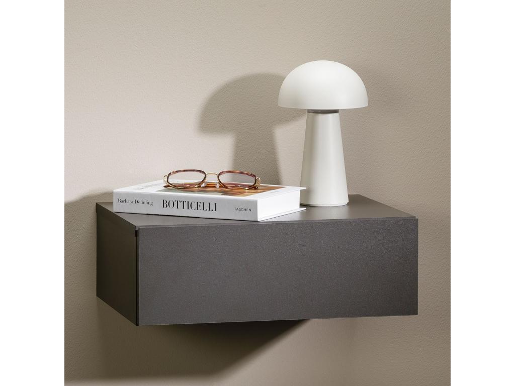 Étagère grise à 1 tiroir, 42 x 30 x 15 cm