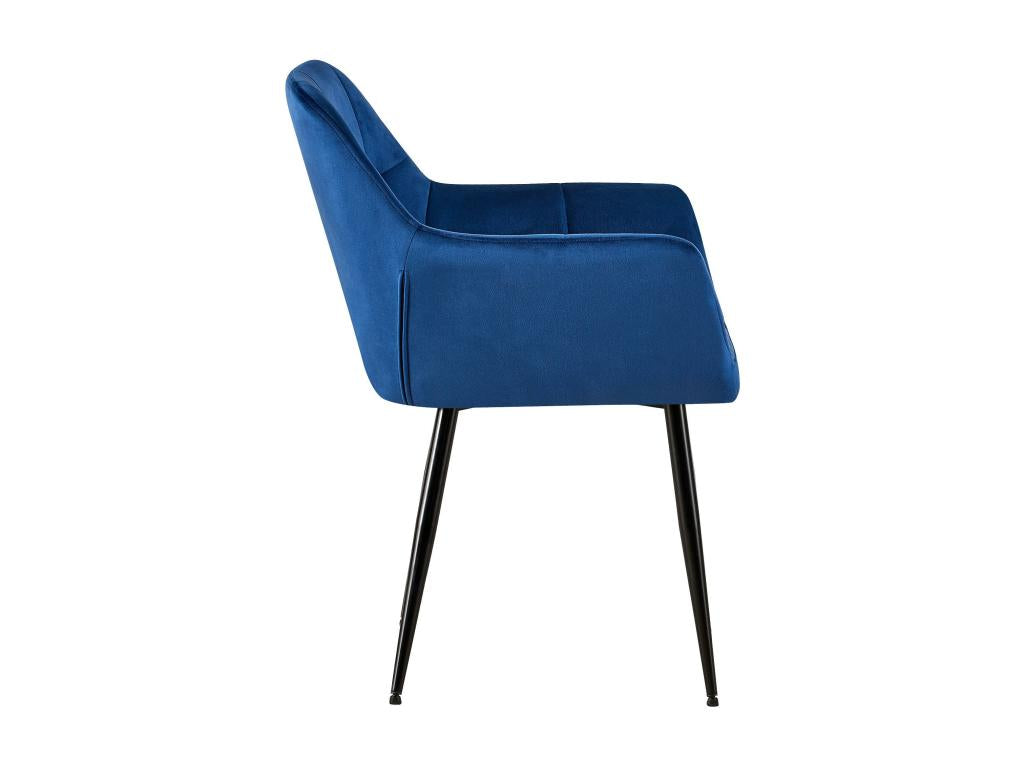 Fauteuil en velours bleu, 56,5 x 61 x 84 cm