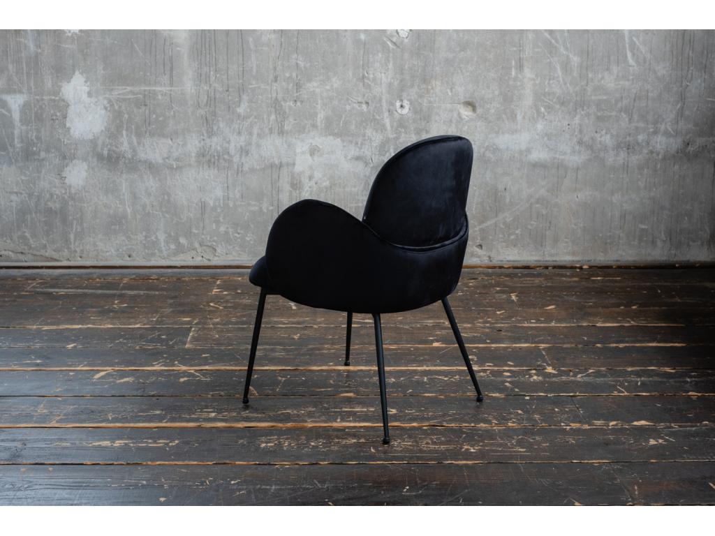 Fauteuil en velours noir, 59 x 62 x 84 cm
