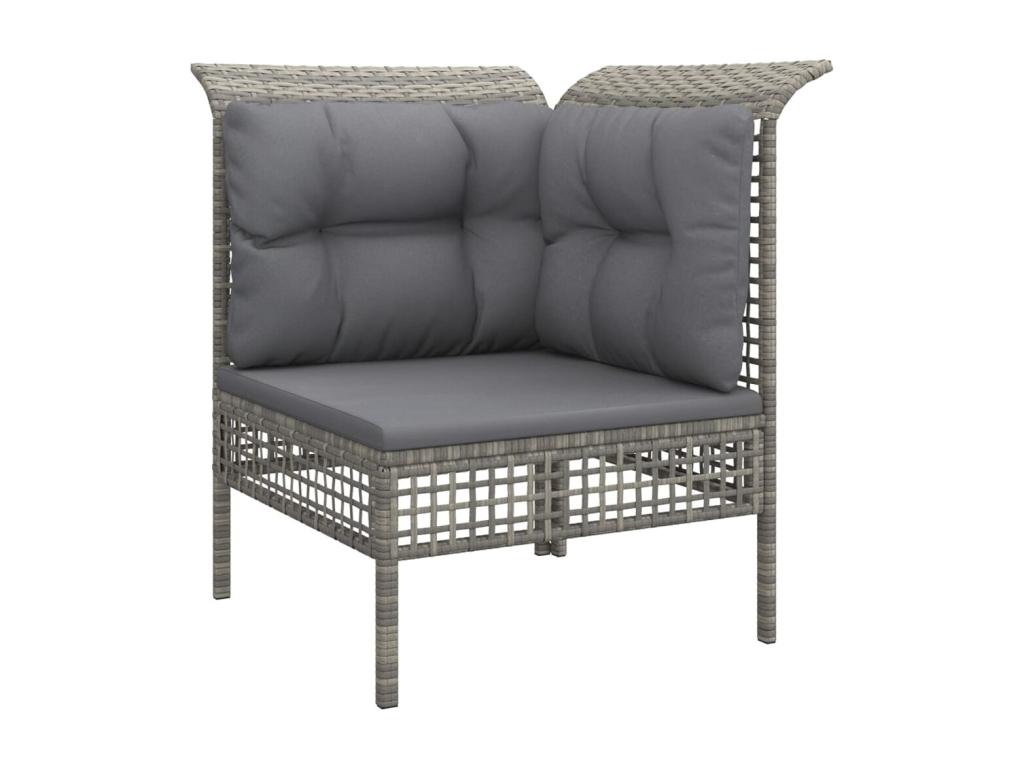Ensemble de mobilier de jardin gris 5 pièces avec coussins, 62 x 62 x 69 cm