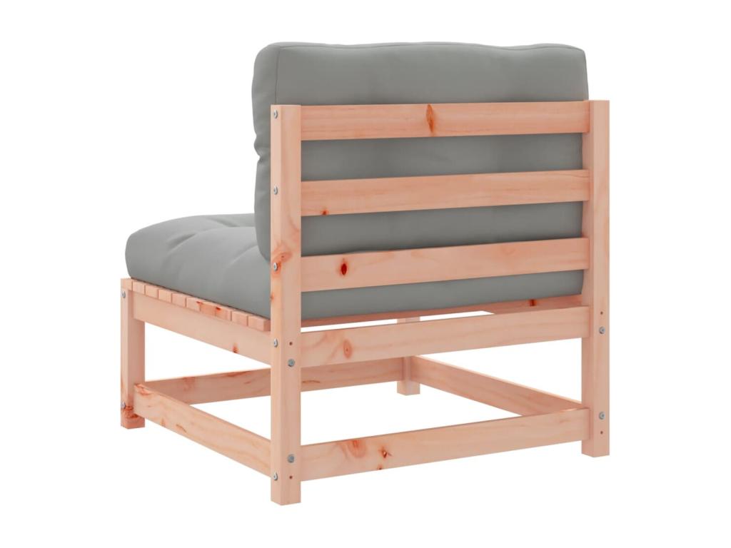 Ensemble de mobilier de jardin 3 pièces en bois massif marron avec coussins, 70 x 70 x 67 cm