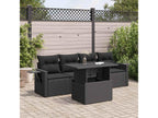 Ensemble de mobilier de jardin noir 5 pièces avec coussins, 55 x 69 x 62 cm