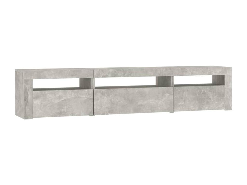 Meuble TV gris avec éclairage LED, 195 x 35 x 40 cm - dlz1766569455816