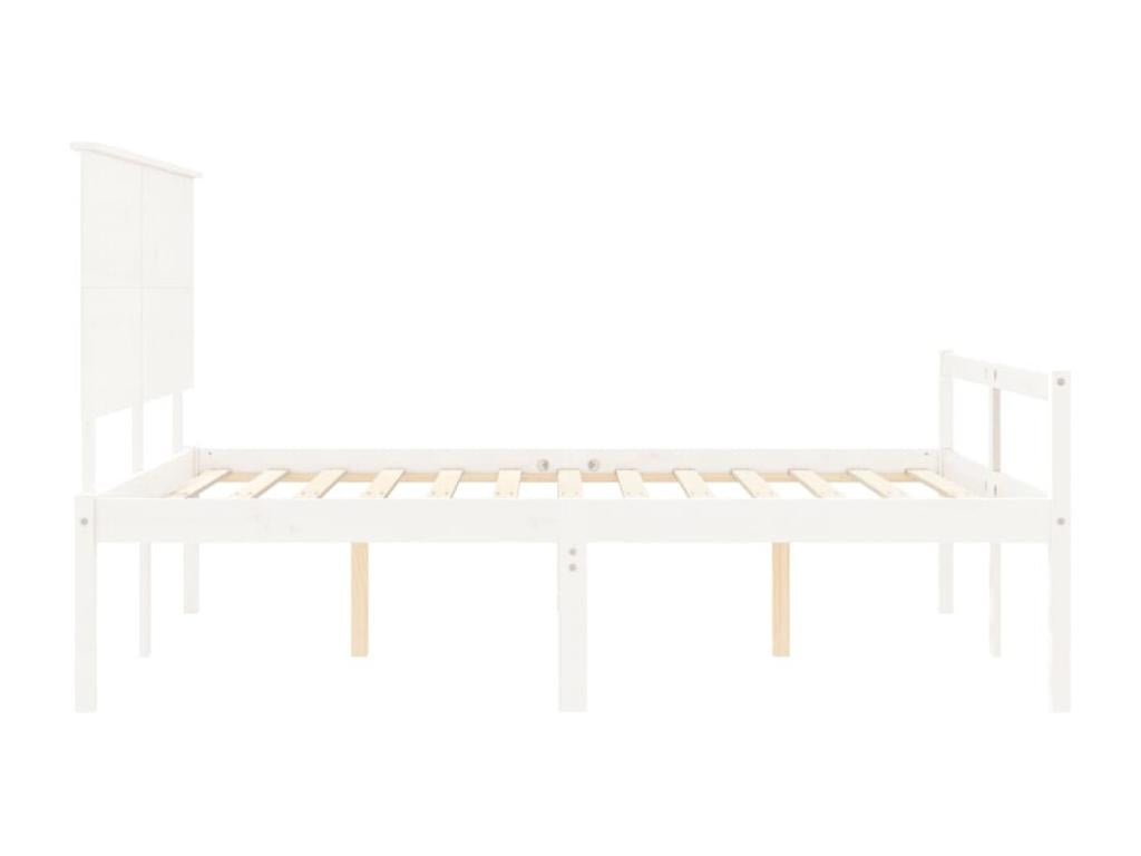 Cadre de lit blanc, 205,5 x 155,5 x 82,5 cm