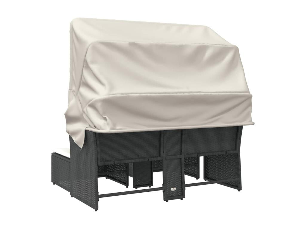 Canapé noir, 144 x 92 x 69 cm