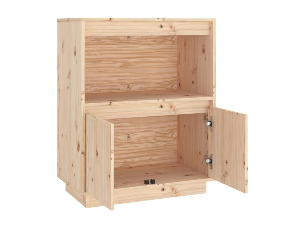 Buffet en bois massif marron, 60 x 34 x 75 cm