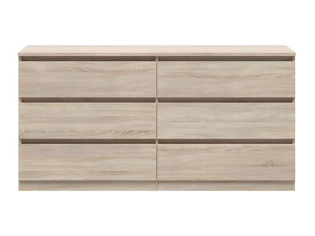Commode naturelle à 6 tiroirs, 150 x 45 x 75 cm