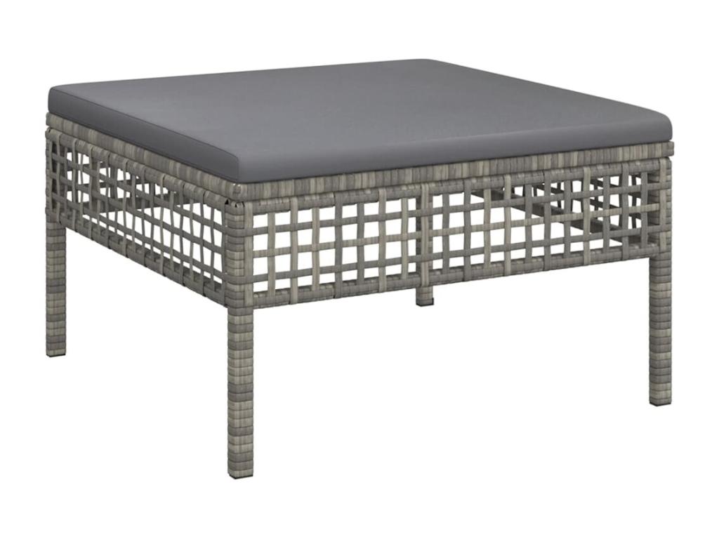 Ensemble de mobilier de jardin gris 5 pièces avec coussins, 62 x 62 x 69 cm