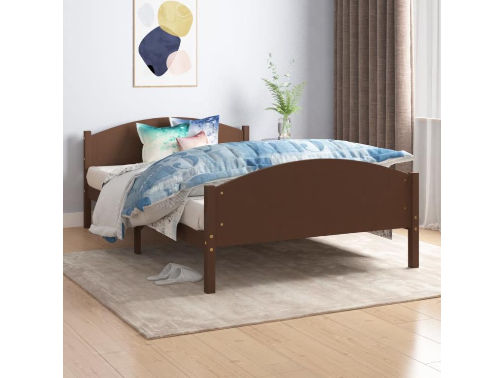 Matelas en bois de pin brun, 206 x 125,5 x 73,5 cm