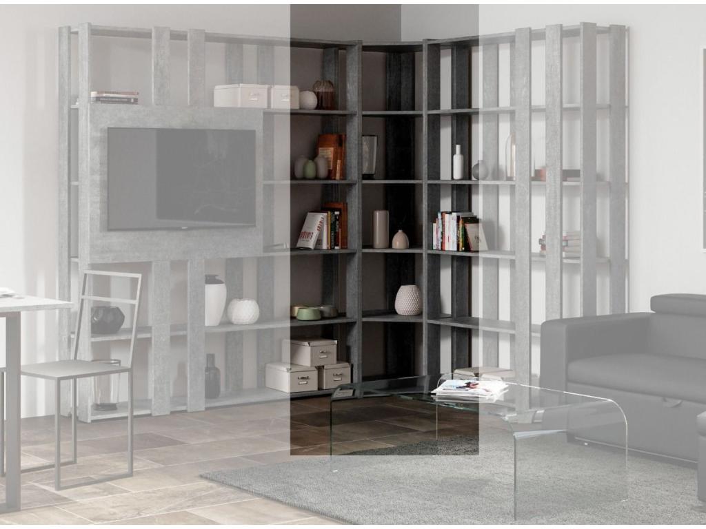 Bibliothèque grise, 60 x 60 x 204 cm