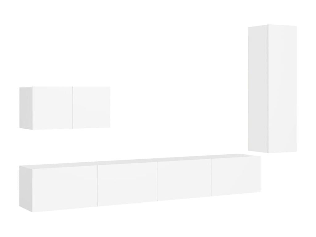 Meuble TV blanc 4 pièces, 30,5 x 30,5 x 30 cm