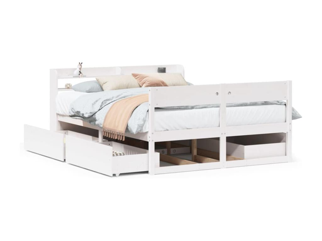 Matelas en bois de pin blanc, 218 x 170 x 82 cm