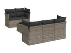 Ensemble de mobilier de jardin gris 6 pièces avec coussins, 55 x 55 x 37 cm