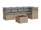 Ensemble de mobilier de jardin beige 6 pièces avec coussins, 62 x 62 x 69 cm - dlz1766568882848