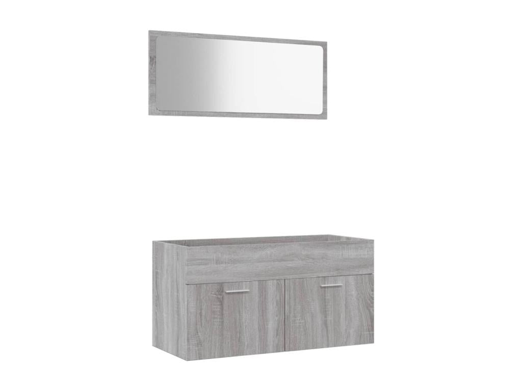 Ensemble de meubles gris 2 pièces, 90 x 38,5 x 46 cm