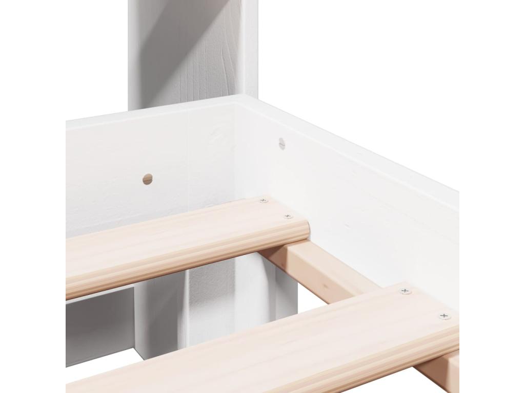 Bibliothèque en pin blanc, 218,5 x 146 x 110 cm