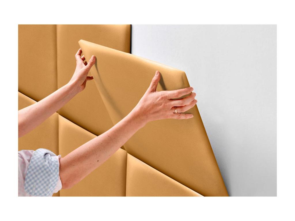 Cadre de lit en similicuir jaune, 95 x 4 x 120 cm