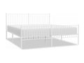 Cadre de lit en métal blanc, 219 x 187 x 90,5 cm