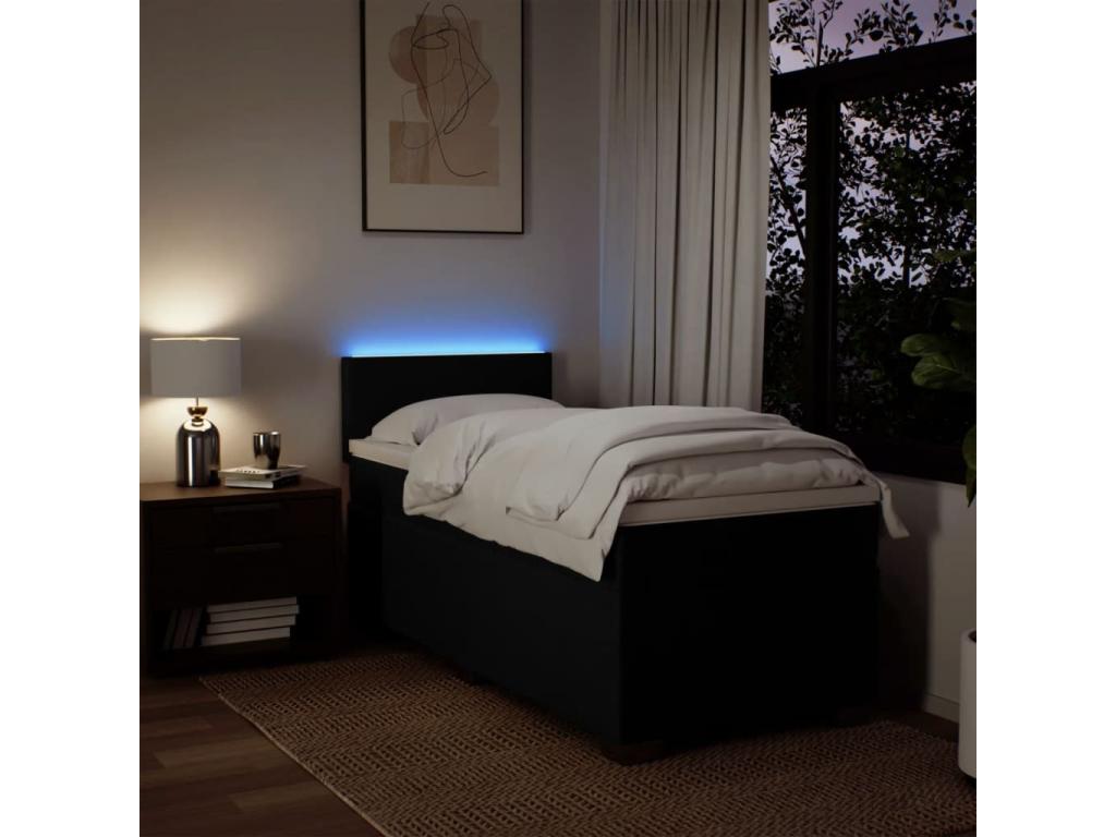 Matelas en tissu noir, 200 x 80 x 100,5 cm