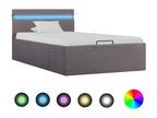 Cadre de lit taupe avec éclairage LED, 211 x 98 x 73 cm