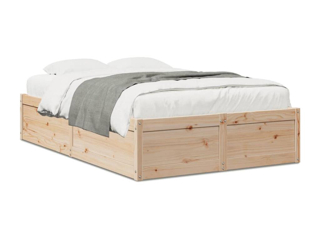 Matelas en bois de pin brun, 196,5 x 141,5 x 37 cm