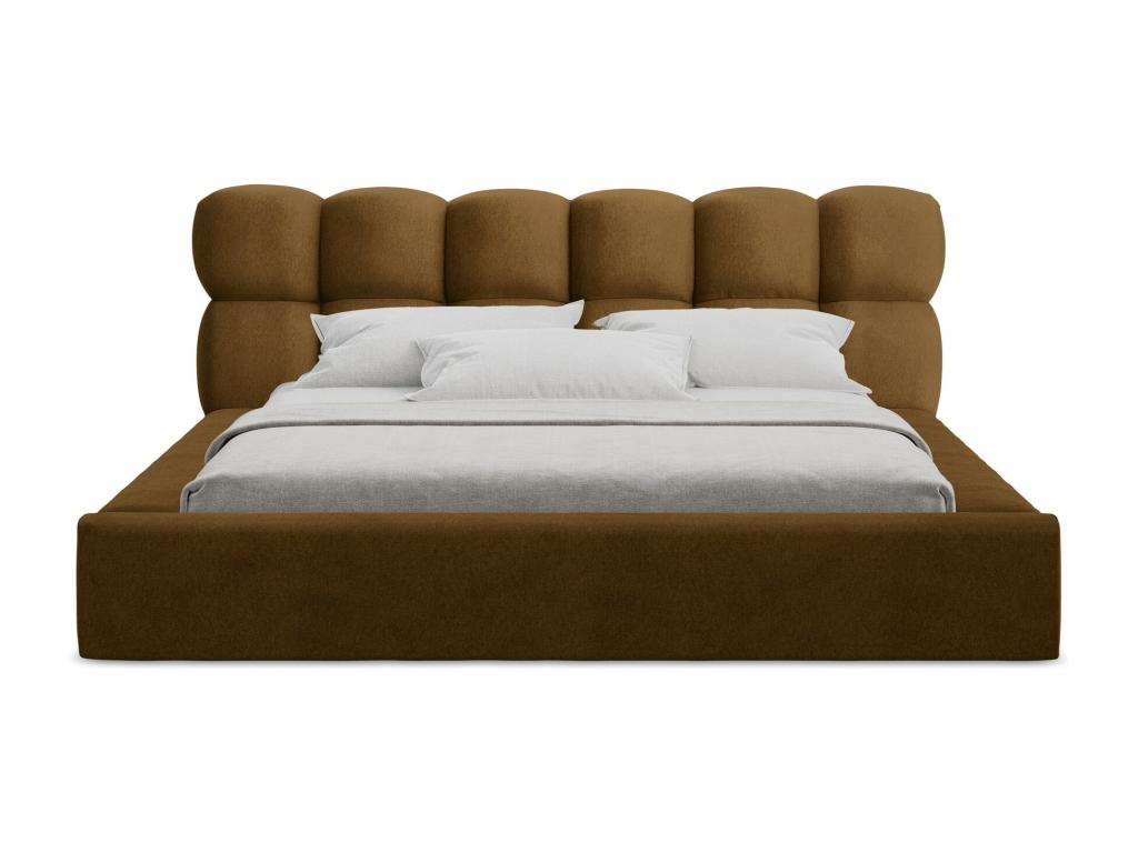 Cadre de lit coffre jaune avec rangement, 240 x 220 x 86 cm