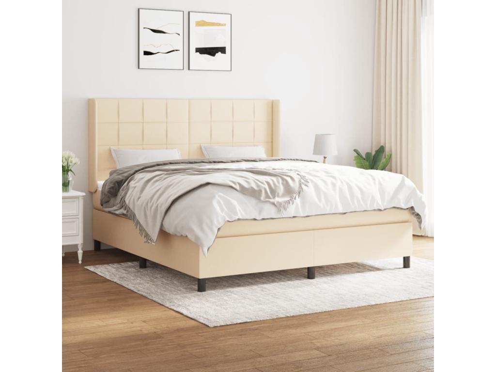 Matelas en tissu crème, 203 x 183 x 128 cm