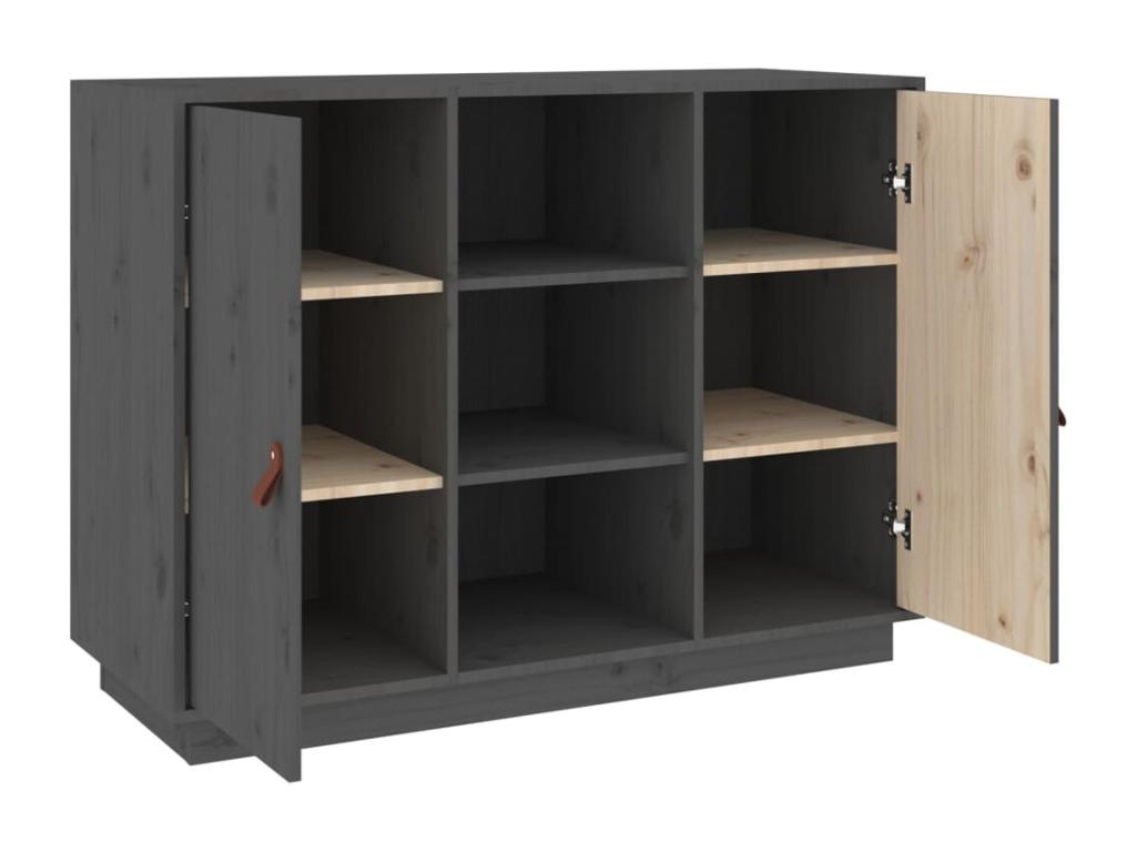 Buffet en bois massif gris, 100 x 40 x 75 cm