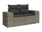 Ensemble de mobilier de jardin gris 10 pièces avec coussins, 62 x 62 x 69 cm