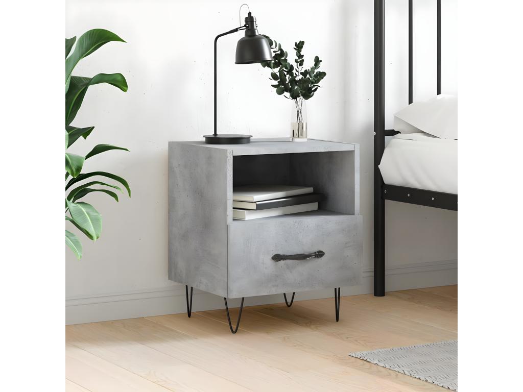 Table grise, 40 x 35 x 47,5 cm