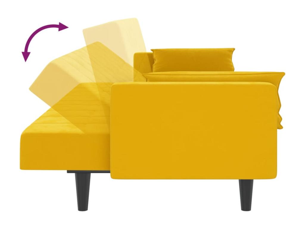 Cadre de lit jaune, 220 x 84,5 x 69 cm