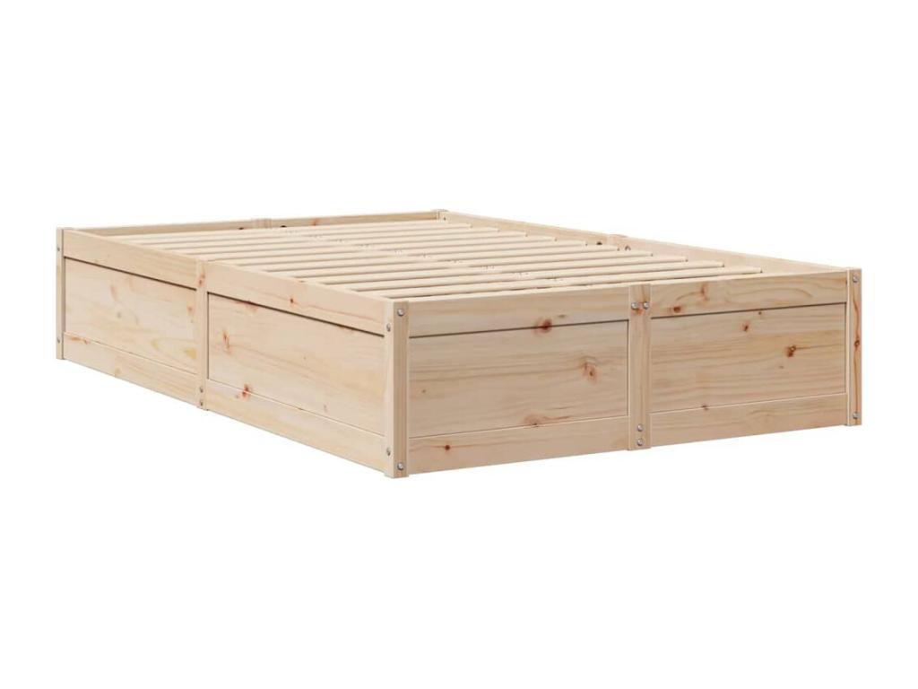 Matelas en bois de pin brun, 196,5 x 141,5 x 37 cm