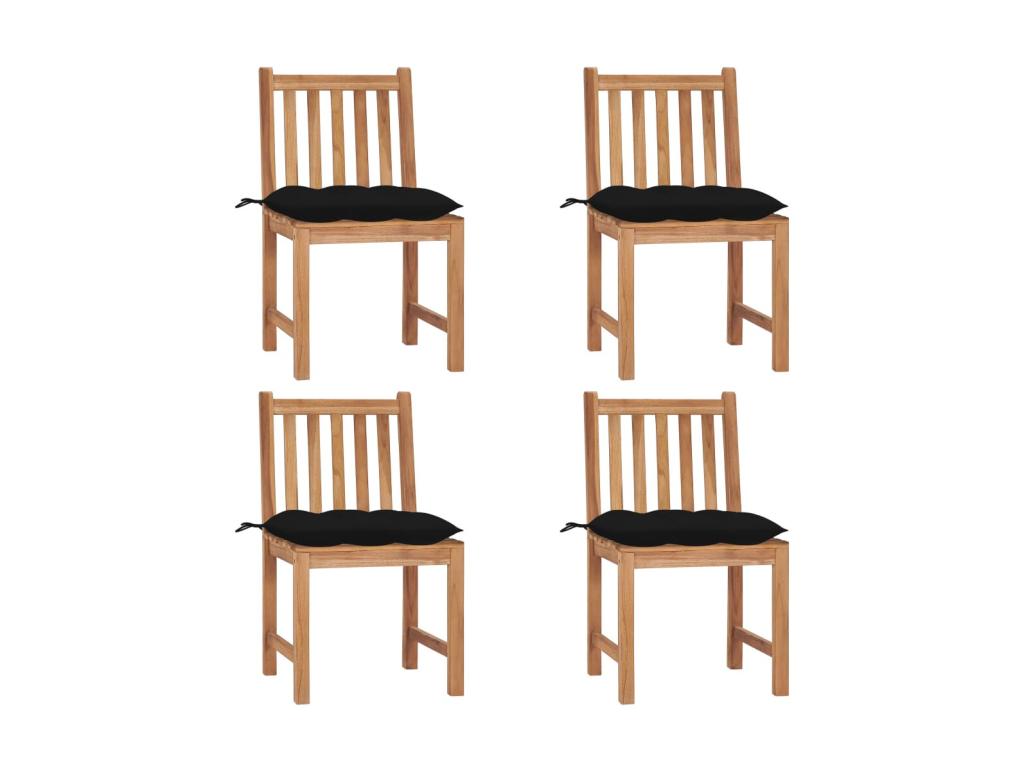 Ensemble de meubles naturels 4 pièces avec coussins, 63,5 x 63,5 x 62,5 cm
