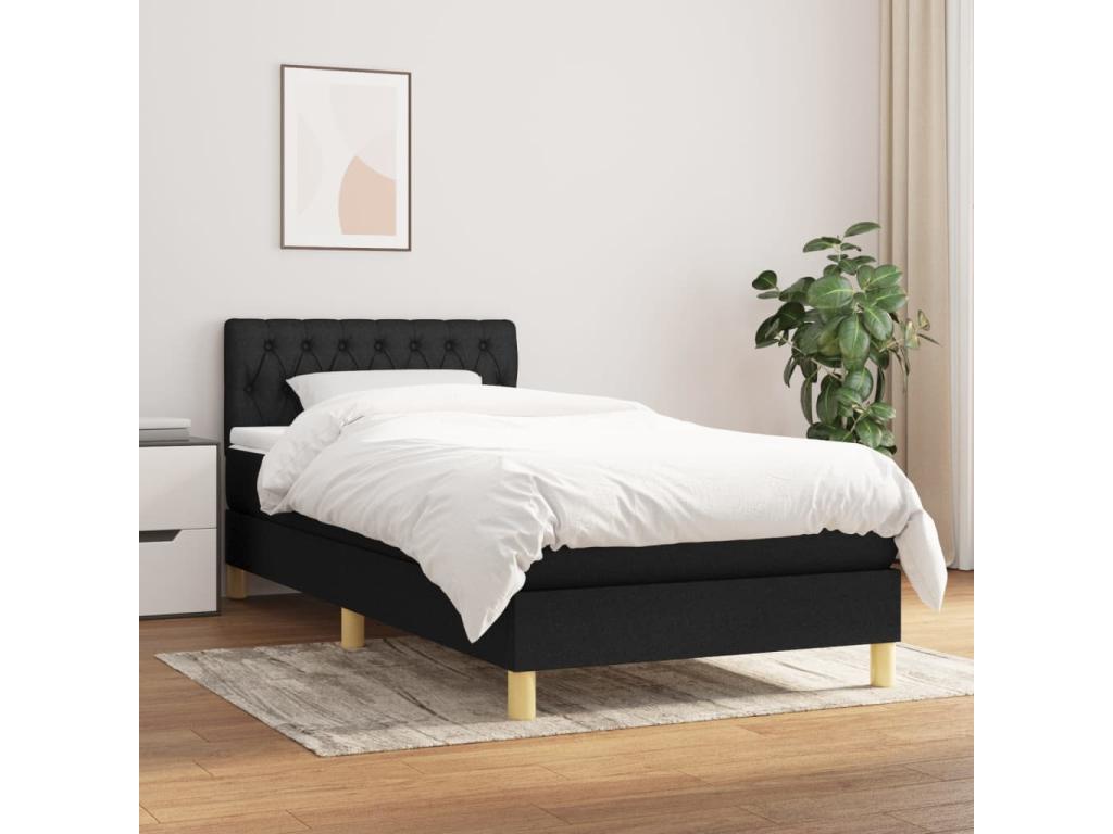 Matelas en tissu noir, 203 x 80 x 88 cm
