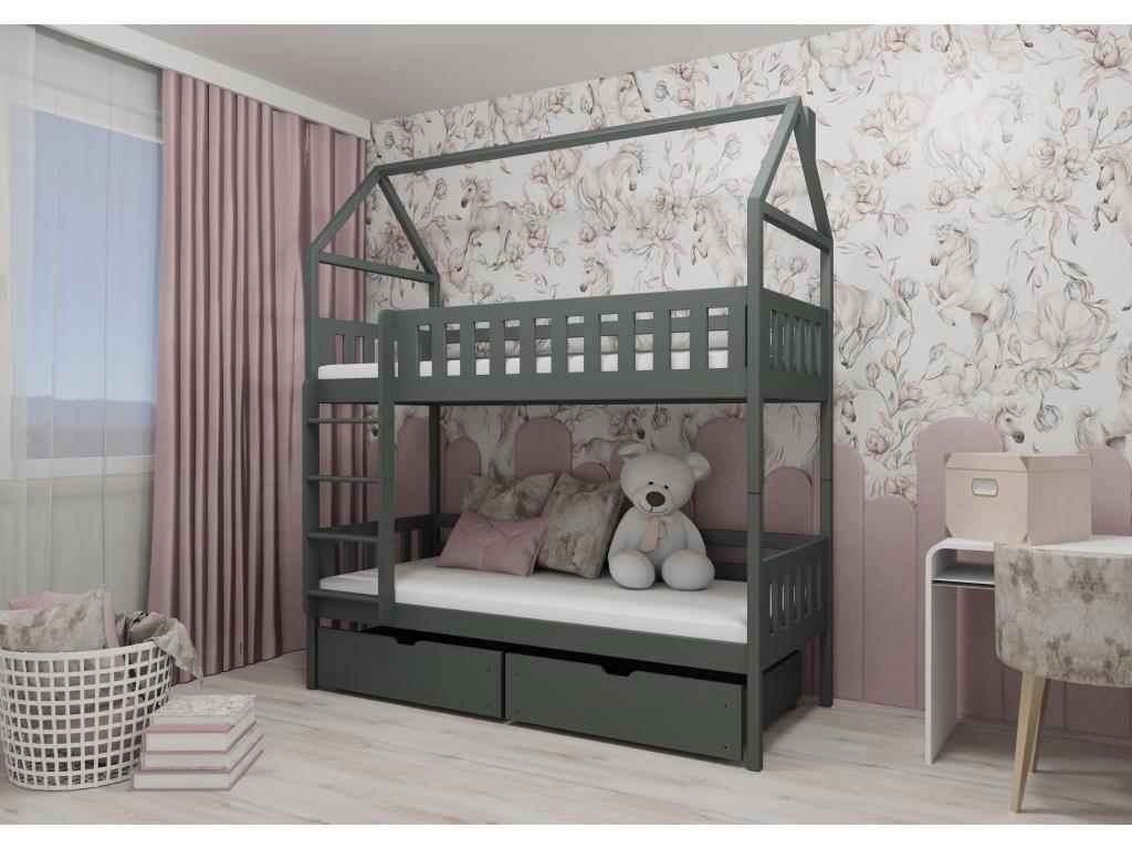 Cadre de lit gris, 98 x 198 x 217 cm