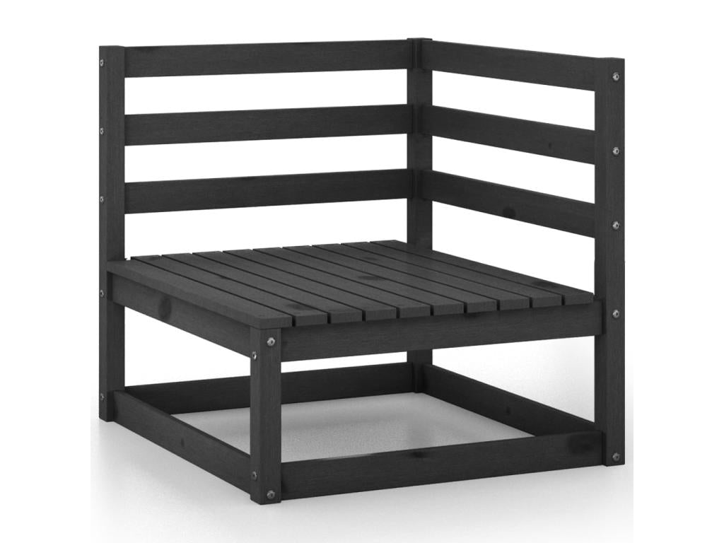 Ensemble de mobilier de jardin 3 pièces en pin noir, 70 x 70 x 67 cm