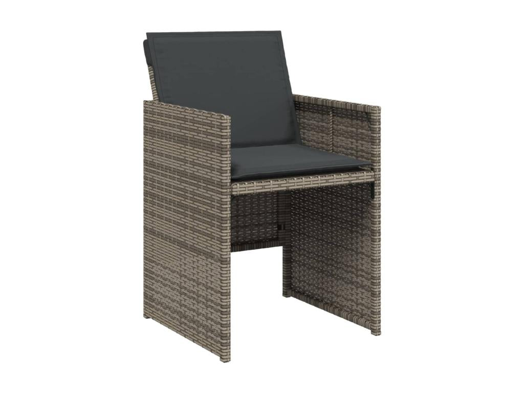 Ensemble de mobilier de jardin gris 13 pièces avec coussins, 63 x 62 x 40 cm