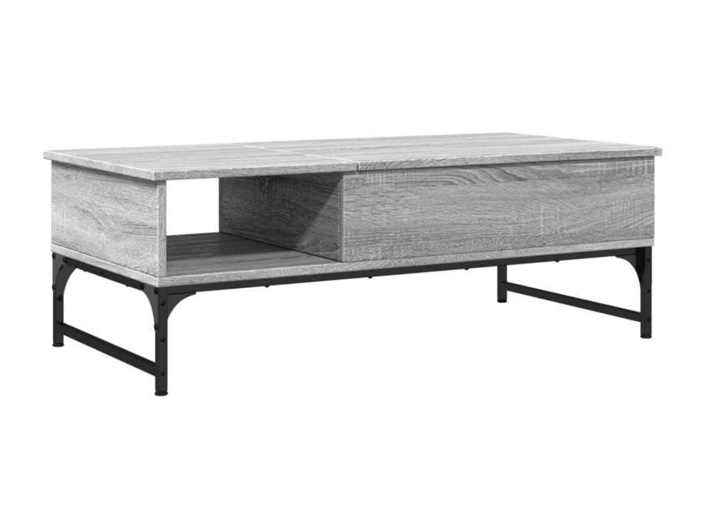 Table basse en métal gris, 100 x 50 x 35 cm