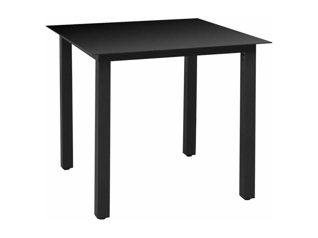 Ensemble de mobilier de jardin noir 5 pièces, 80 x 80 x 74 cm