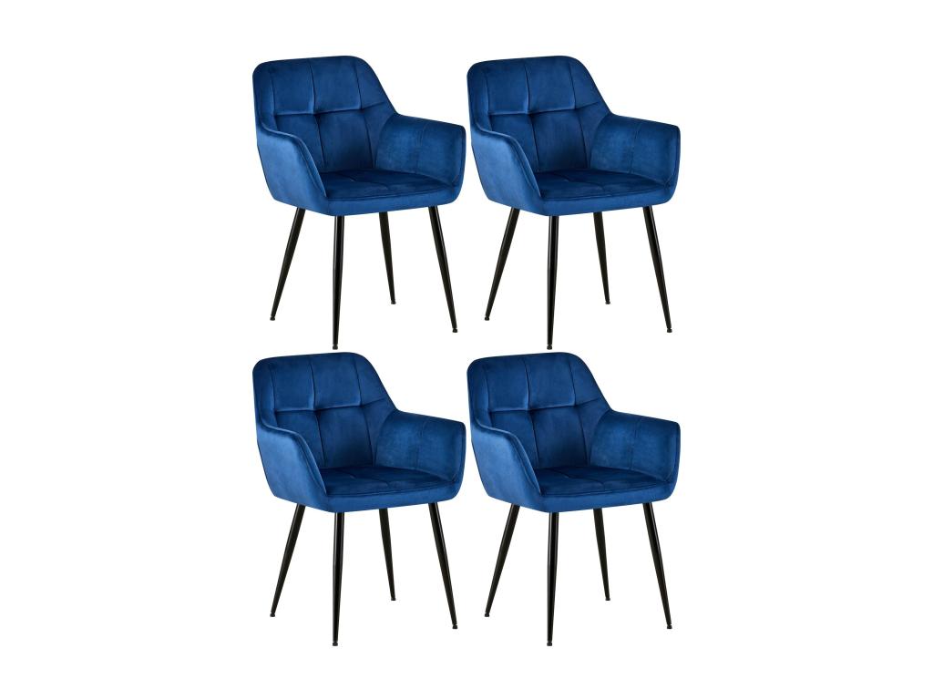 Fauteuil en velours bleu, 56,5 x 61 x 84 cm