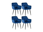 Fauteuil en velours bleu, 56,5 x 61 x 84 cm