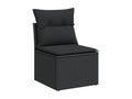 Ensemble de mobilier de jardin noir 11 pièces avec coussins, 55 x 62 x 69 cm