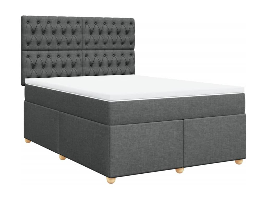 Matelas en tissu gris, 200 x 160 x 150,5 cm