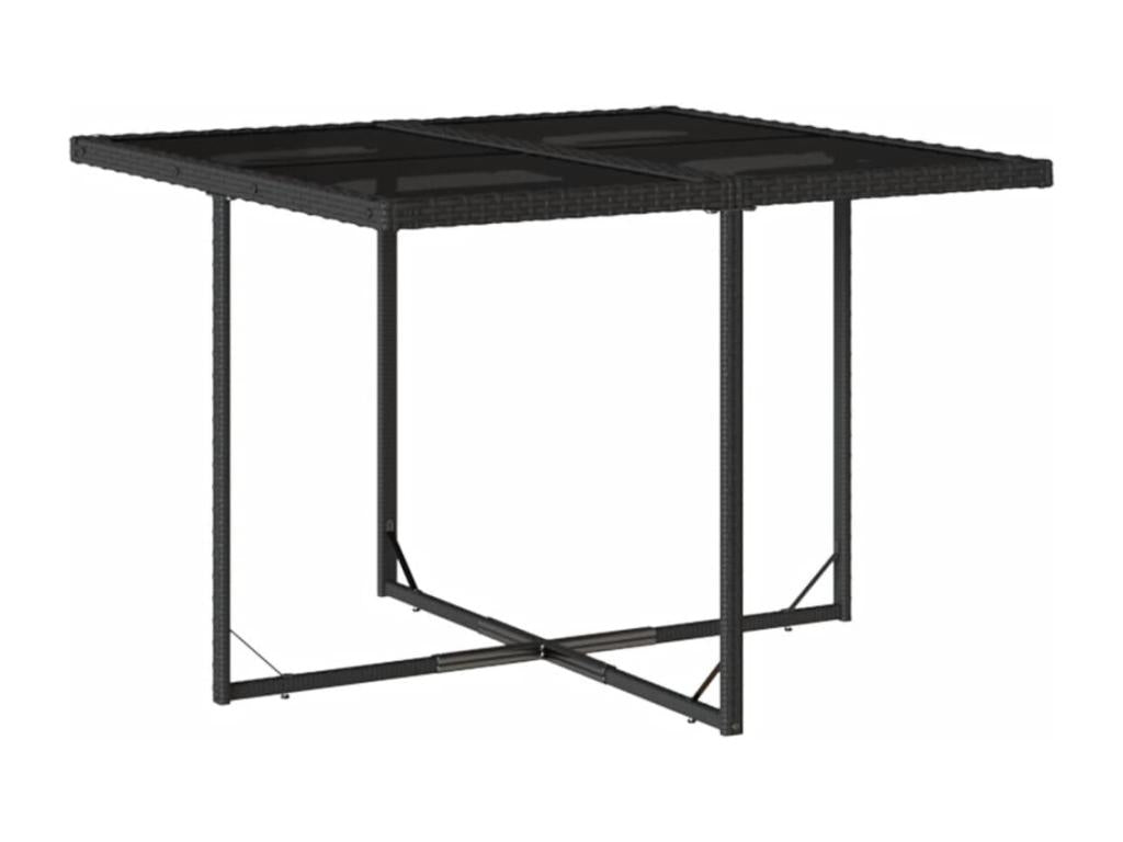 Ensemble de mobilier de jardin noir 9 pièces avec coussins, 55 x 69 x 62 cm