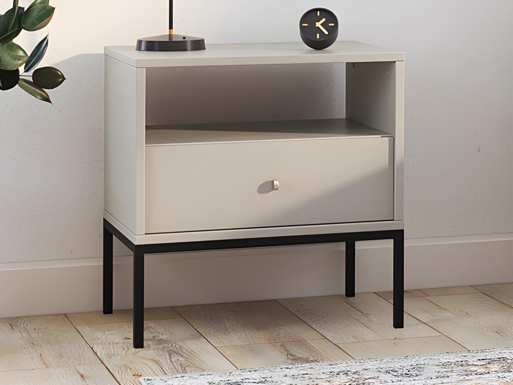 Meuble beige pour la maison, 1 tiroir, 54 x 39 x 56 cm