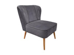 Fauteuil d'appoint en velours gris, 58 x 70 x 81 cm