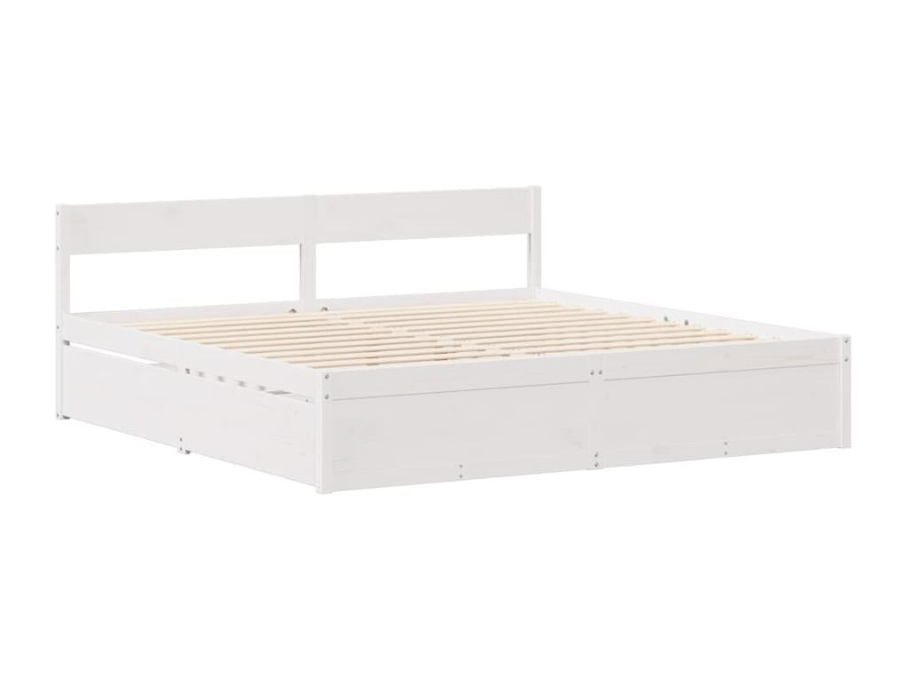 Matelas en bois de pin blanc, 218 x 170 x 82 cm