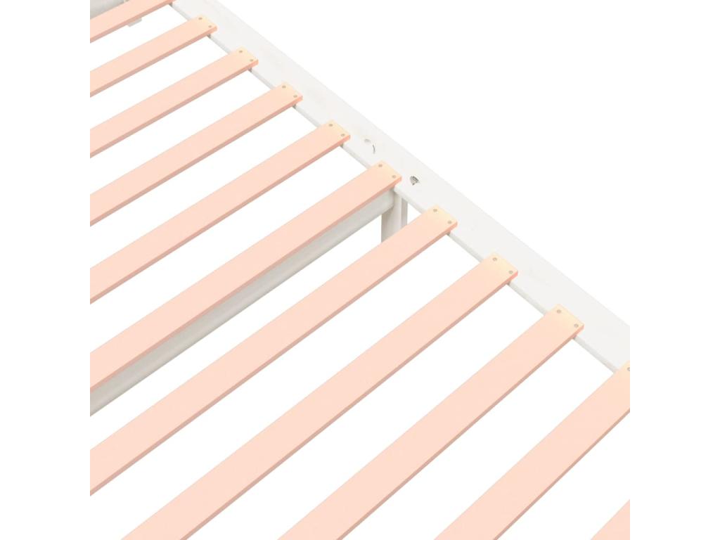 Cadre de lit en bois massif blanc, 195,5 x 140,5 x 31 cm