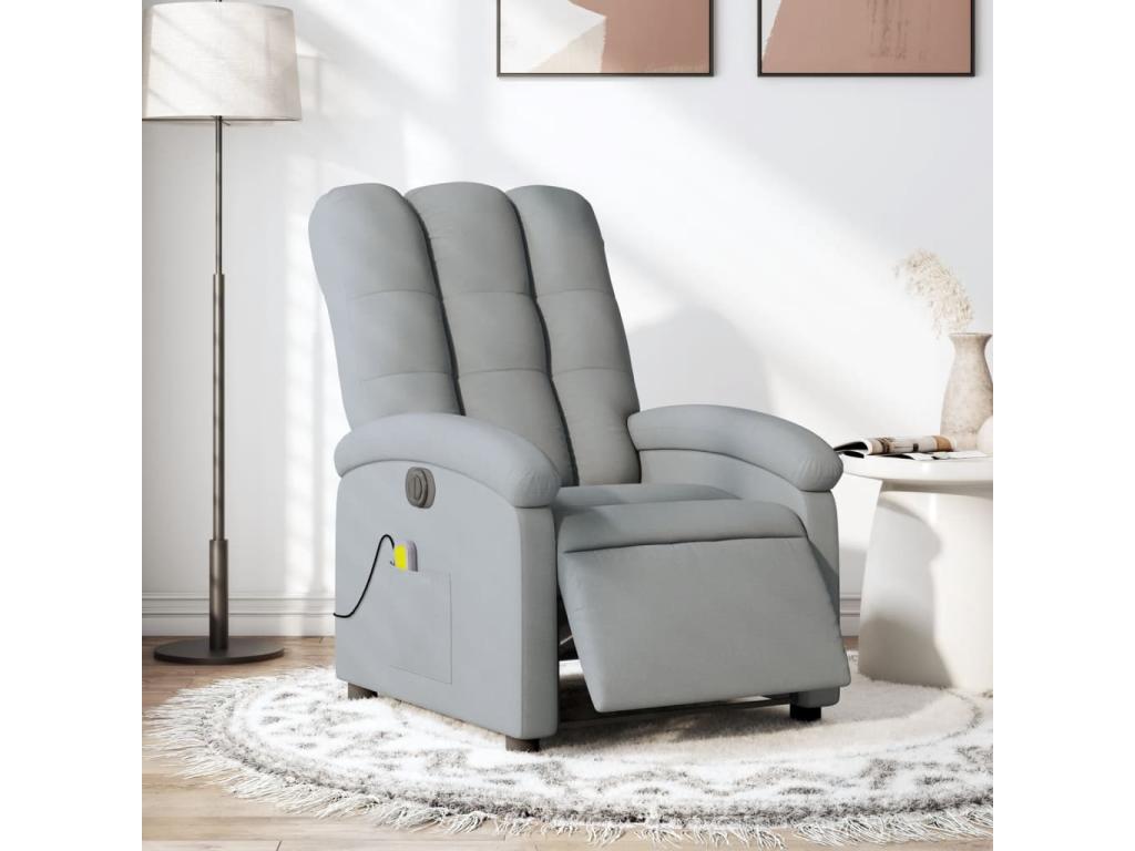 Fauteuil d'appoint électrique en tissu gris, 70 x 93 x 101 cm