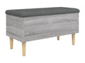 Banc gris avec rangement, 82 x 42 cm